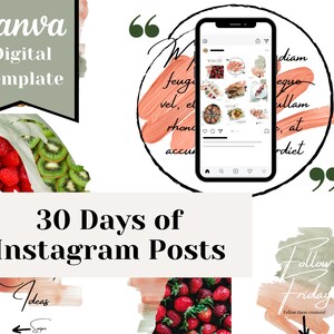 FOODIE INSTAGRAM TEMPLATE | Light food-blogger, recipe instagram digital template, artsy editable template, canva Instagram food template