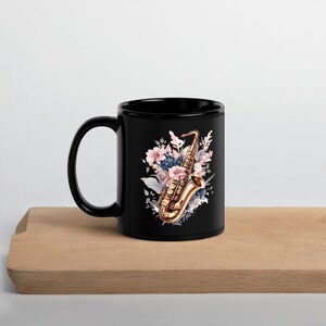 Alto Saxophone Black Glossy Mug