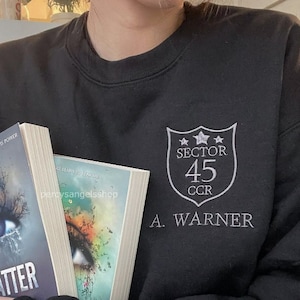 Aaron Warner Shatter Me 45 Sector CCR Uniform Crewneck/Sweatshirt, BookTok Merch, Bookish Merch image 1