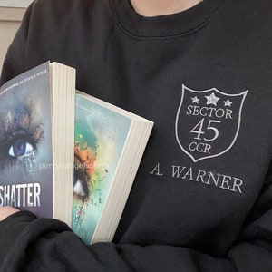 Aaron Warner Shatter Me 45 Sector CCR Uniform Crewneck/Sweatshirt, BookTok Merch, Bookish Merch image 2