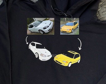 Custom Embroidered Car Hoodie, The Perfect Gift for Car Lovers - a Personalized Embroidered Sweatshirt, Dad Gift, Gift For Him, Gift for Her