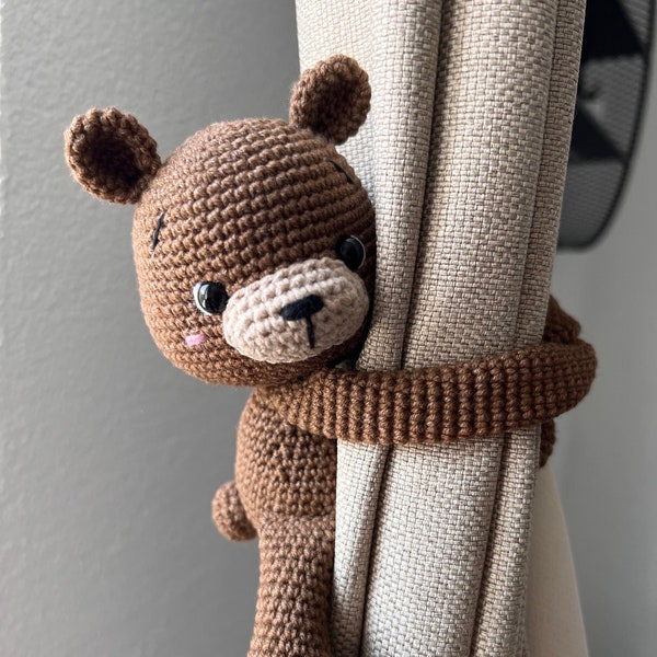 PDF Bear Curtain Tieback/Crochet pattern in english