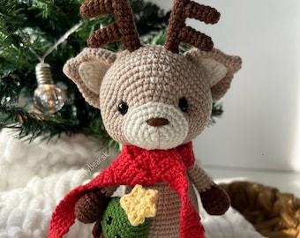 PDF Paxton the Reindeer/Christmas Crochet Pattern in english, plush toy