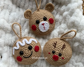 PDF Christmas gingerbread ornaments, decoration/ Dowloadable Crochet Pattern in english