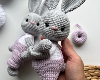 Patrón descargable de crochet para sujetar cortinas de conejo en PDF