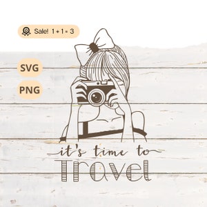 タイムトラベル SVG PNG、旅行 SVG、旅行ガール SVG、旅 svg、冒険 svg、休暇 svg、女子旅 svg、旅行タトゥー、シャツ、クリップアート