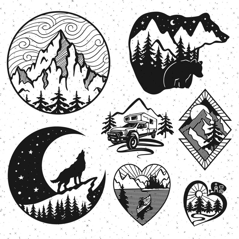 Mountains Procreate STAMPS 50 Camping Procreate STAMPS Etsy