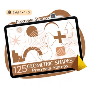 125 幾何学的形状 Procreate スタンプ、抽象スタンプ、幾何学的 Procreate ブラシ、ミニマリスト、スタンプ バンドル、Procreate タトゥー、落書き