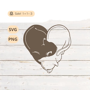 Chat coeur SVG PNG, meilleurs amis Svg, Besties SVG, chat noir Svg, Couple svg, svg pour amoureux des chats, Svg de la Saint-Valentin, coeur Svg, chat Png, chemise, tatouage