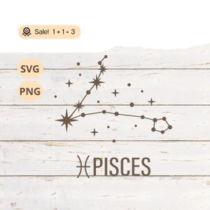 Vissen sterrenbeeld SVG PNG, sterrenbeeld SVG, Zodiac SVG, astrologie SVG, Vissen gift, horoscoop SVG, hemelse SVG, vissen tattoo, shirt