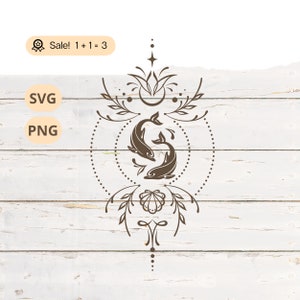 Boho dauphins SVG PNG, Dauphin, Svg amoureux des dauphins, svg nautique, océan svg, Boho Svg, tatouage de dauphin, Png, Clipart, chemise, Cricut
