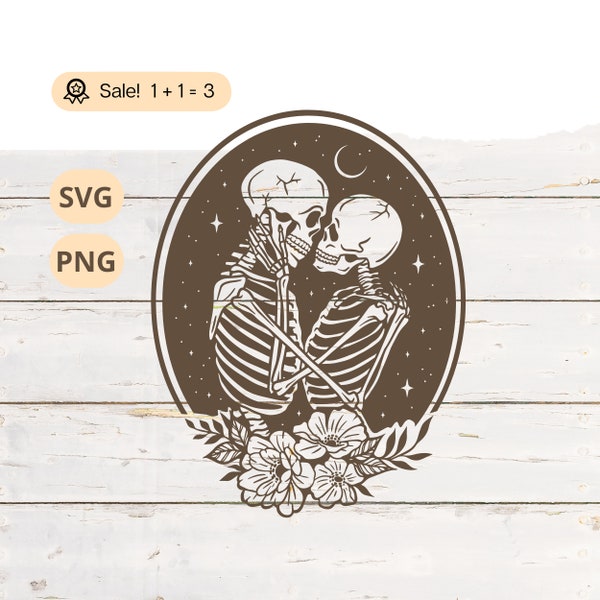 Skeleton lovers SVG PNG, Skeleton SVG, Halloween svg, Skeletons in Love, Skull svg, Skeleton file for Cricut, Clipart, Png, Tattoo, Tshirt