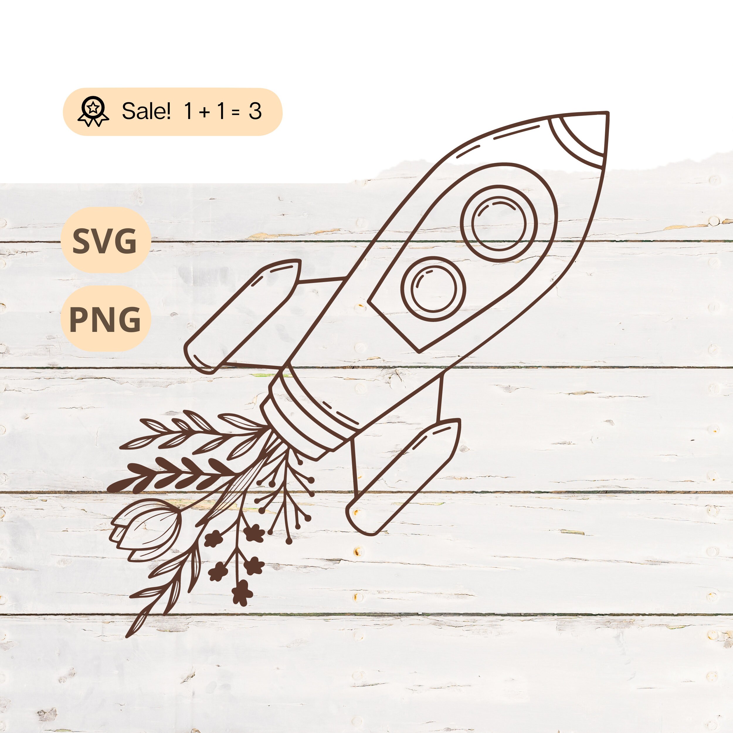 Fleurs sauvages fusée SVG PNG, Svg fleurs sauvages, SVG céleste, fusée Svg, svg espace, astronaute Svg, chemise fusée, tatouage, fichier coupé, Png, Clipart