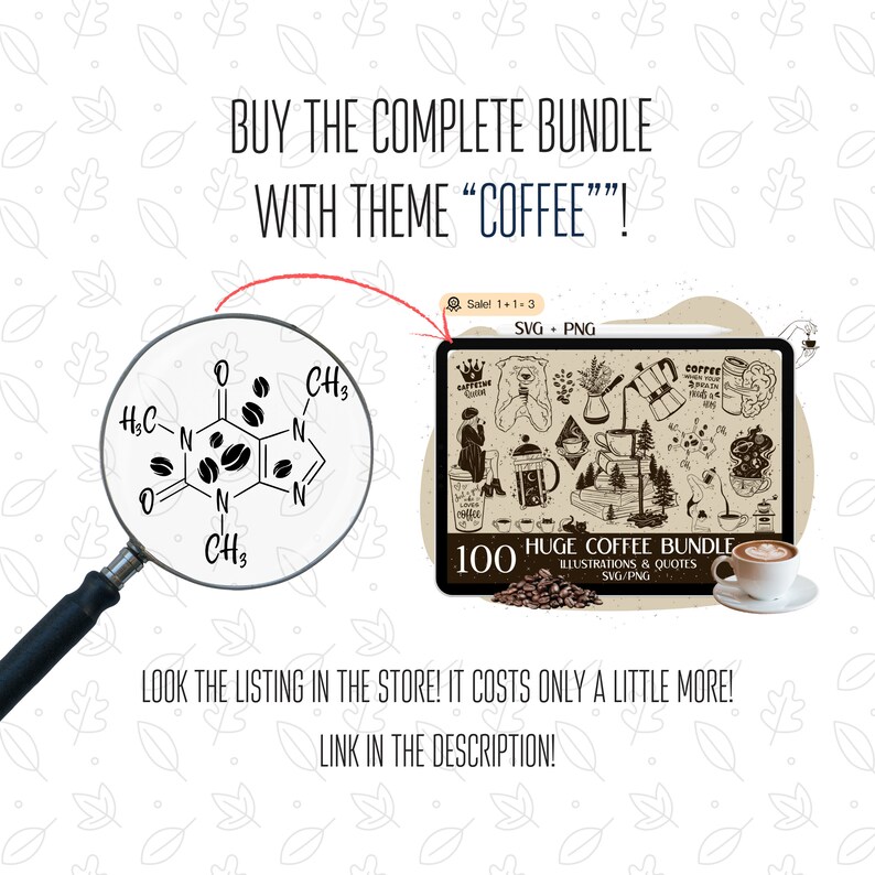 Caffeine Molecule SVG PNG, Coffee Svg, Caffeine Svg, Coffee Bean Svg ...