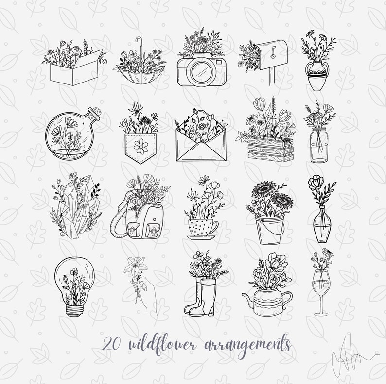 Flower Procreate STAMPS 200 Floral Procreate STAMPS Etsy