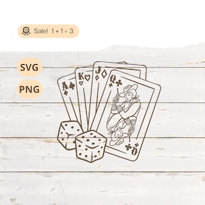 Karte und Würfel SVG PNG, Western SVG, Cowboy SVG, Würfel svg, Wilder Westen png Texas svg, Clipart Cut-Datei Cricut, Western Tattoo, Spielkarte svg