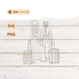 Chicas Viaje SVG PNG, Viaje SVG, Amigos svg, Aventura svg, Viaje svg, Vacaciones svg, Maleta svg, Chicas Viaje Png, Tatuaje, Camisa