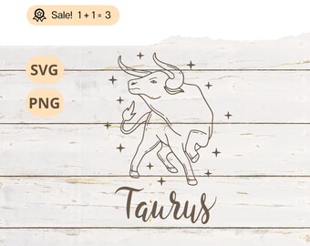 Taurus Zodiac Sign SVG, Celestial Horoscope Clipart (Digital Download)