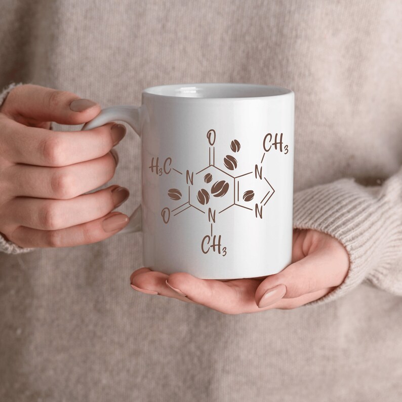 Caffeine Molecule SVG PNG, Coffee Svg, Caffeine Svg, Coffee Bean Svg ...