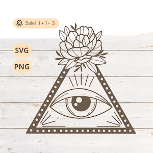 All Seeing Eye SVG PNG, Evil Eye svg, Eyeball Svg, Third Eye svg, Illuminati Symbol, All Seeing Eye Tattoo Cut file Clipart Commersial Use