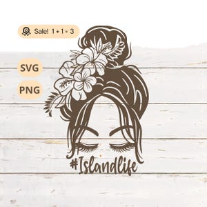 Islandleben Messy Bun SVG, Islandleben svg, Messy Bun SVG, Beach svg, Messy Bun Shirt, Sommersvg, Islandleben Tattoo, Shirt