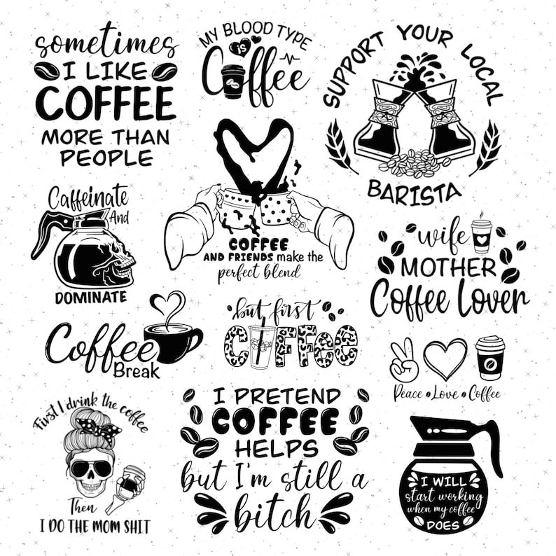 100 Huge Coffee SVG Bundle, Coffee SVG, Coffee Quotes, Coffee mug svg, Coffee cup svg, Coffee cut file, Iced coffee svg, PNG Silhouette image 8