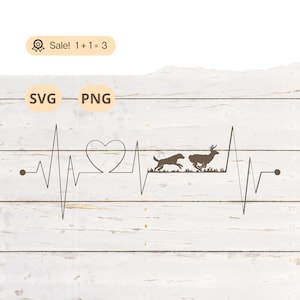 Hirsch jagen Herzschlag SVG PNG, Herzschlag SVG, Hirsch SVG, Jagd SVG, Hirsch jagen svg, Jäger svg, Hirsch jagen Png, Tattoo, Shirt, Cricut