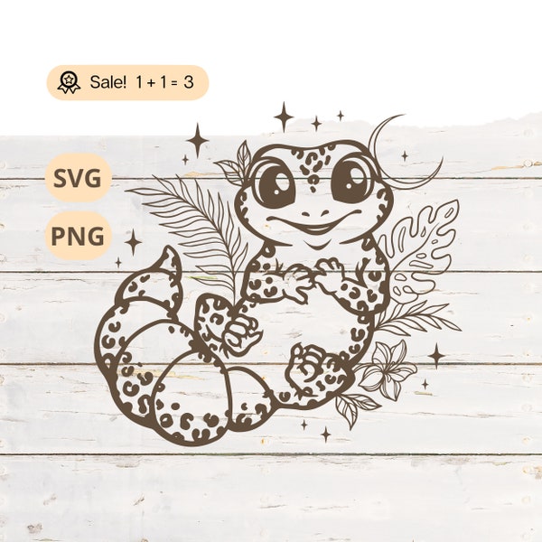 Leopard Gecko SVG, Leopard Print svg, Gecko SVG, Reptile svg, Lizard svg, Cute animal svg, Gecko file for Cricut, Clipart, Tattoo, Tshirt