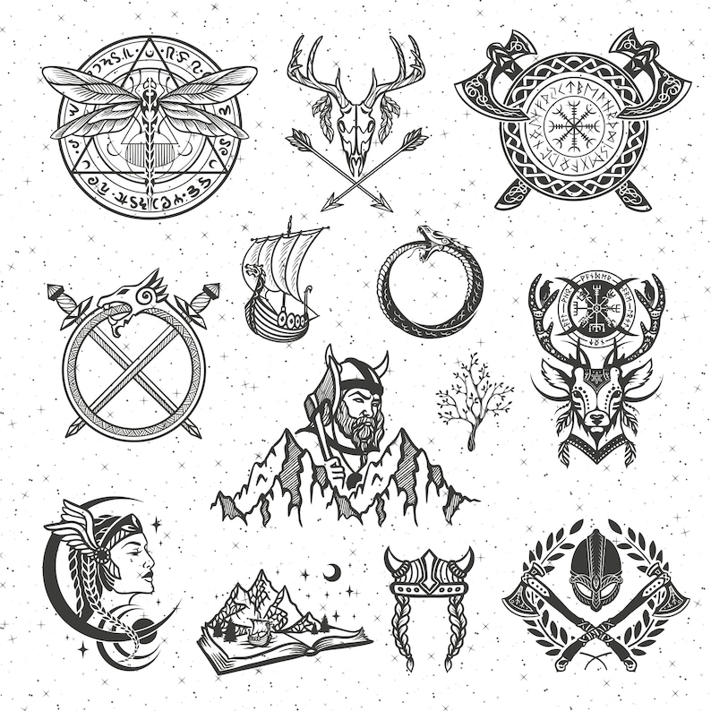 Lot de 100 Vikings celtiques SVG, SVG Vikings, Runes Svg, fichier Vikings pour Cricut, arbre de vie svg, svg noeud celtique, tshirt PNG nordique image 7