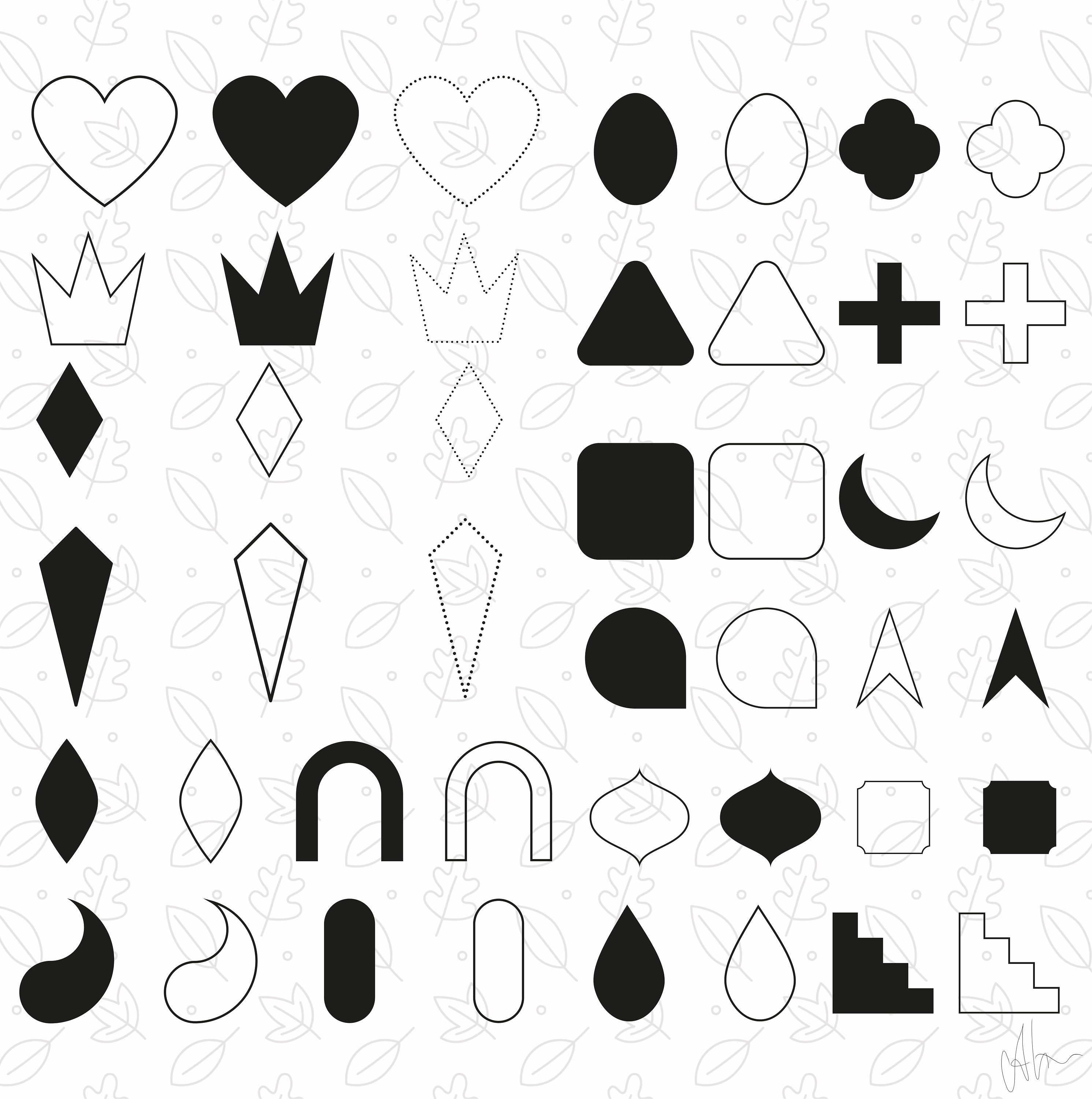 125 Geometric Shape Procreate STAMPS Abstract STAMPS - Etsy