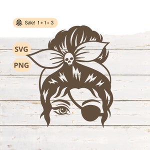 Pirat Messy Bun SVG PNG, Piraten SVG, Messy Bun SVG, Piraten Leben svg, Messy Bun Shirt, Mama Leben svg, Pirat Tattoo, Png, Clipart, Shirt