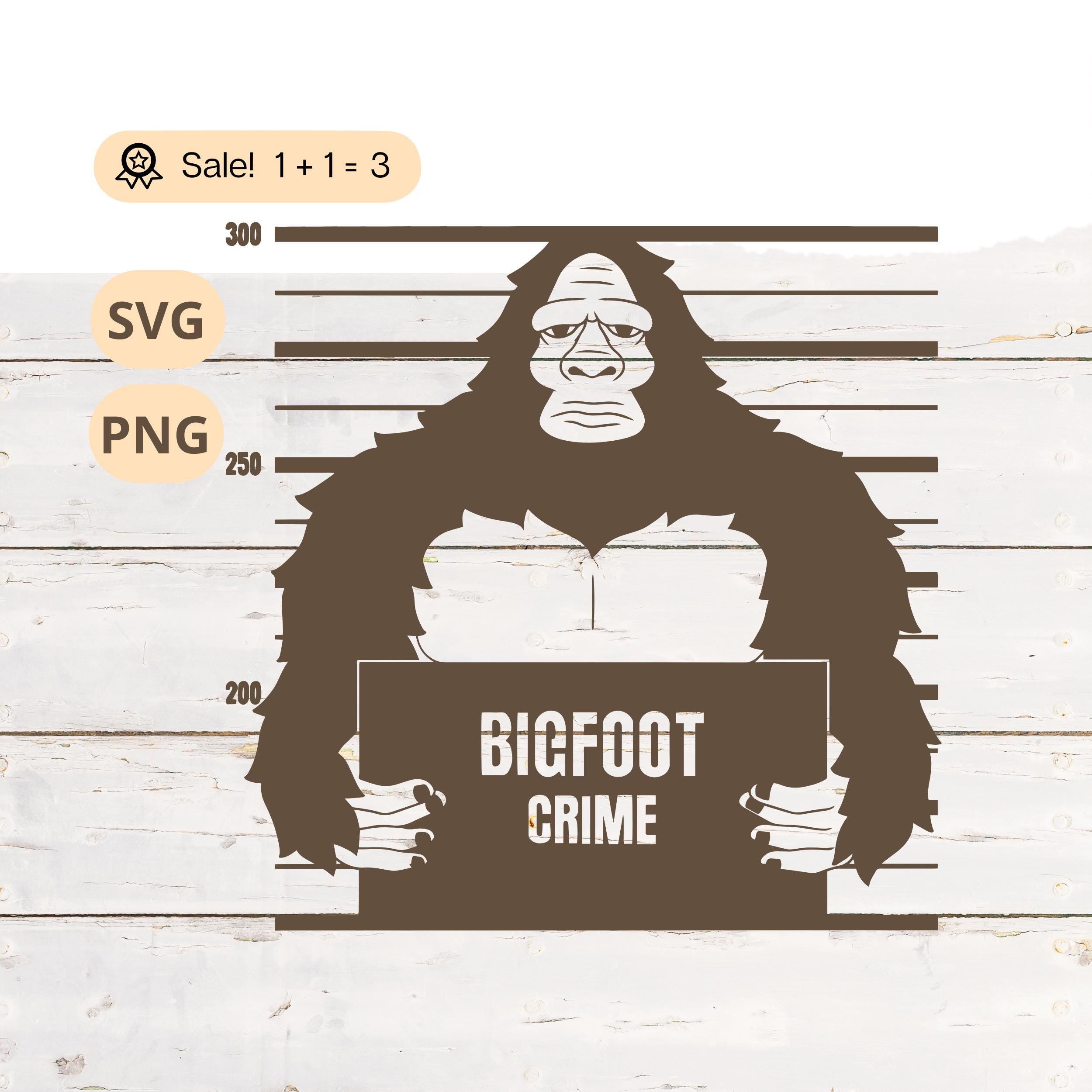 ビッグフット犯罪SVG、モーターサイクルサスカッチPNG、クリカット 