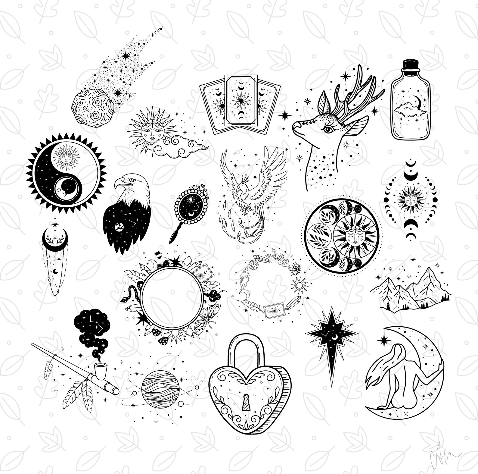 Celestial Procreate Stamps, 60 Mystical Stamp Brushes (digital Download ...