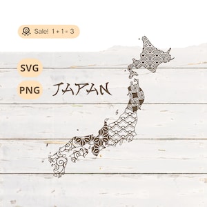 Carte du Japon SVG PNG, svg du Japon, Svg japonais, voyage svg, voyage carte svg, motif japonais, vague svg, tatouage de carte japonaise, Png, des cliparts, chemise