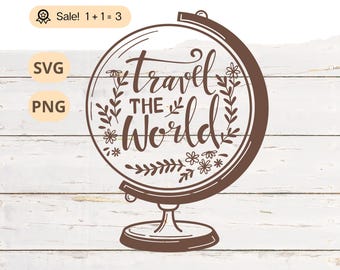 地球儀を旅する SVG、PNG カットファイル
