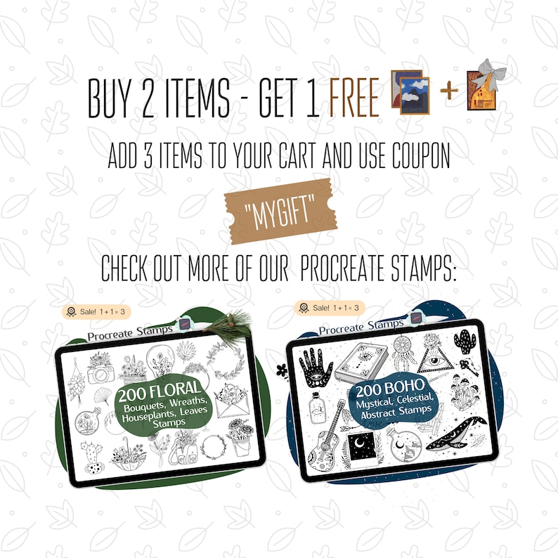 50 Sunflower Procreate Stamps, Floral Frame Brushes (digital Download ...