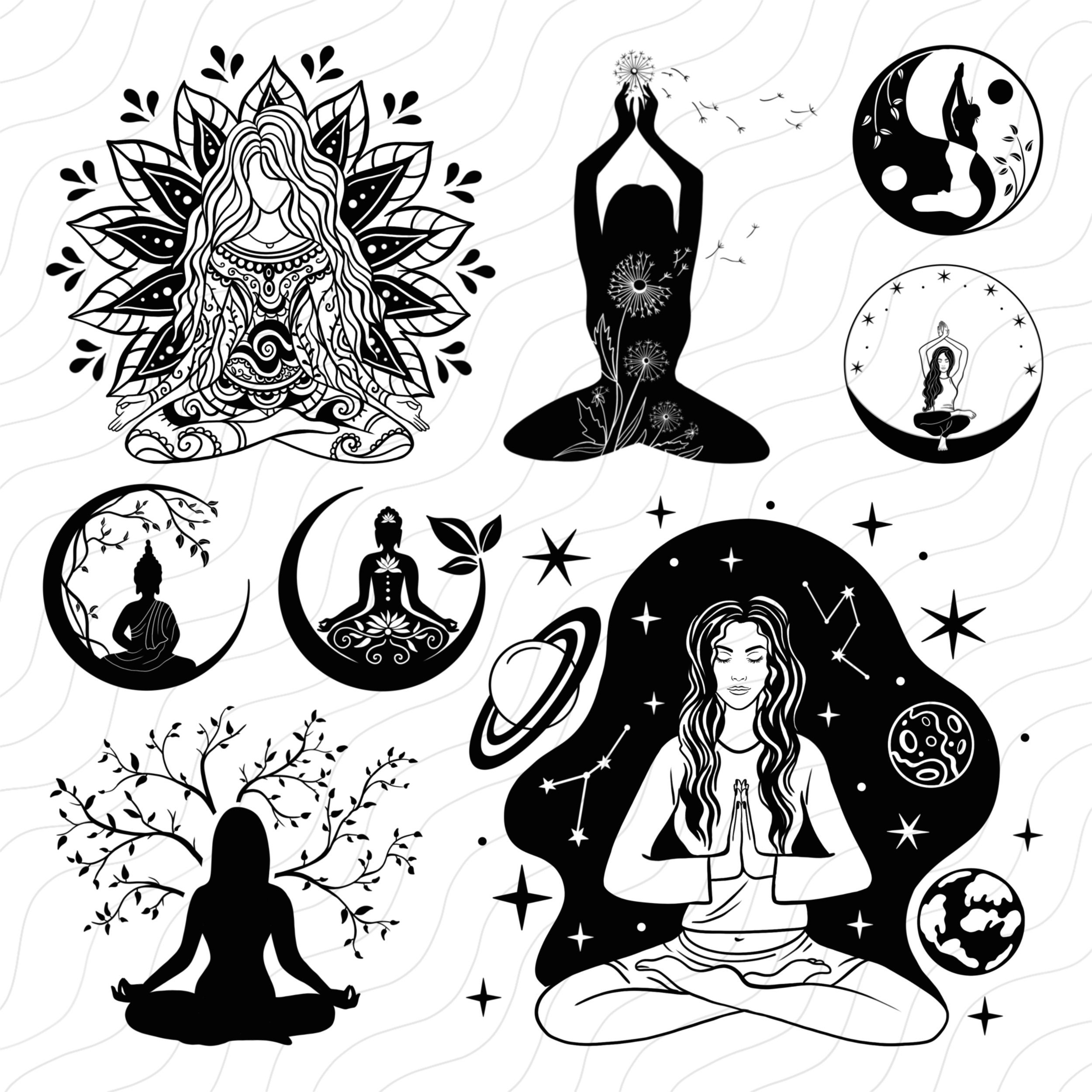 40 Big Yoga SVG Bundle Yoga Svg Yoga Quotes Meditation SVG Etsy