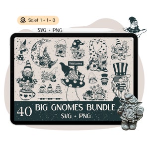 40 Pacchetto SVG Gnomo da giardino, Gnomi SVG, File Gnomo per Cricut, Gnomo di Natale svg, Gnomo di San Valentino svg, Gnomo Clipart Tshirt PNG Silhouette