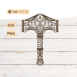 Viking Hammer SVG PNG, Viking Svg, Hammer Svg, Mjolnir Svg, Warrior Svg,  Celtic Svg, Viking Runes SVG, Hammer Tattoo, Png, Clipart, Shirt