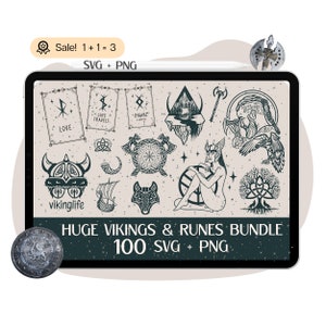 Paquete SVG de 100 vikingos celtas, vikingos SVG, runas Svg, archivo vikingo para Cricut, árbol de la vida svg, nudo celta svg, camiseta PNG nórdica