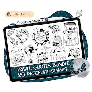 20 citazioni di viaggio Procreate TIMBRI, Segnali di viaggio, Viaggio Procreate TIMBRI, Segnali di viaggio, Viaggio Procreate PENNELLI, Procreate Doodle, Tatuaggio