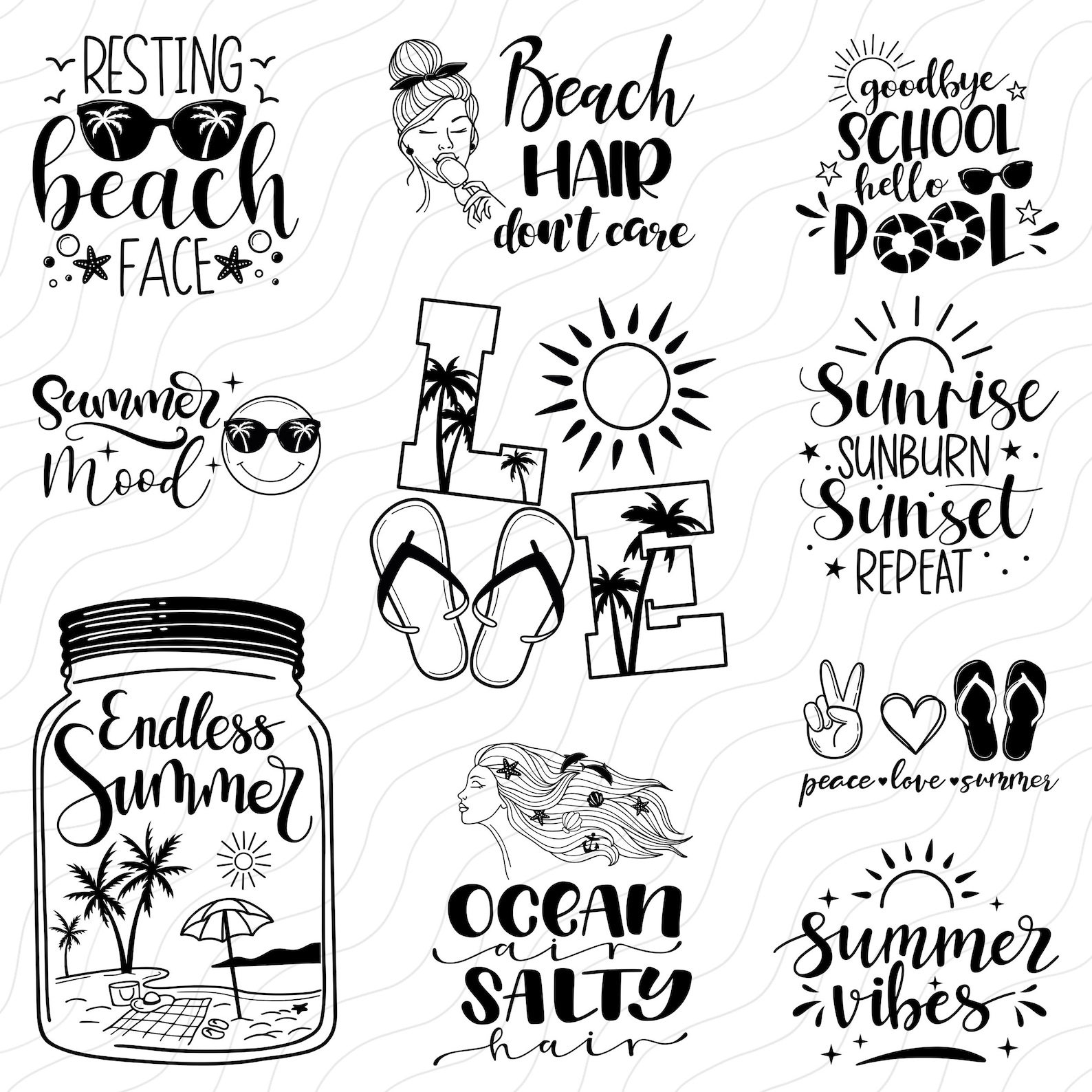 30 Summer Quotes Procreate STAMPS Summer Vibes STAMPS Hello Etsy