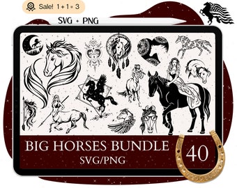 40 Bucking Horse SVG Bundle, Horse SVG, Horse file for Cricut, Equestrian svg, Farm Animals svg, Mustang svg, Clipart Tshirt PNG Silhouette