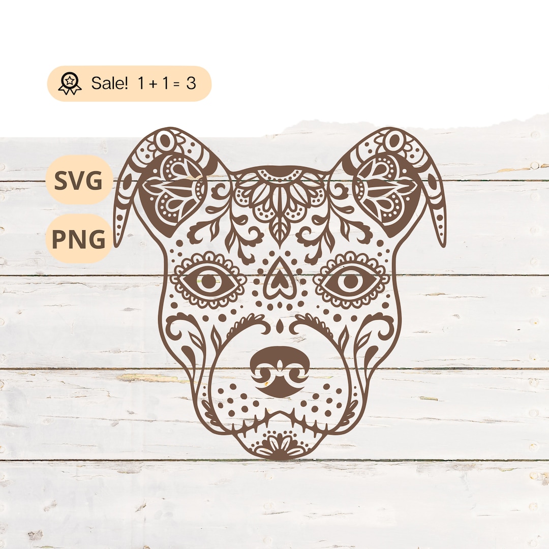Sugar Dog Skull SVG PNG, Sugar Skull Svg, Dog Head Silhouette Svg, Dog