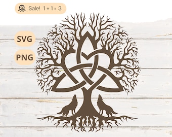 Tree of Life with Celtic Knot SVG PNG, Tree of Life svg, Celtic Knot Svg, Wolf Svg, Celtic Tree of Life Svg, Tattoo, Png, Shirt, Clipart