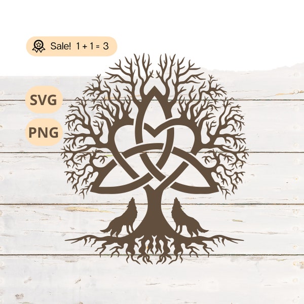 Arbre de vie avec noeud celtique SVG PNG, arbre de vie svg, Svg noeud celtique, loup Svg, arbre de vie celtique Svg, tatouage, Png, chemise, des cliparts