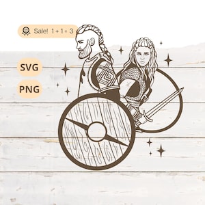 Viking Man And Woman SVG PNG, Viking svg, Celtic SVG, Nordic svg, Warriors svg, Valkyrie Svg, Viking Tattoo, Viking Png, Tattoo, Shirt