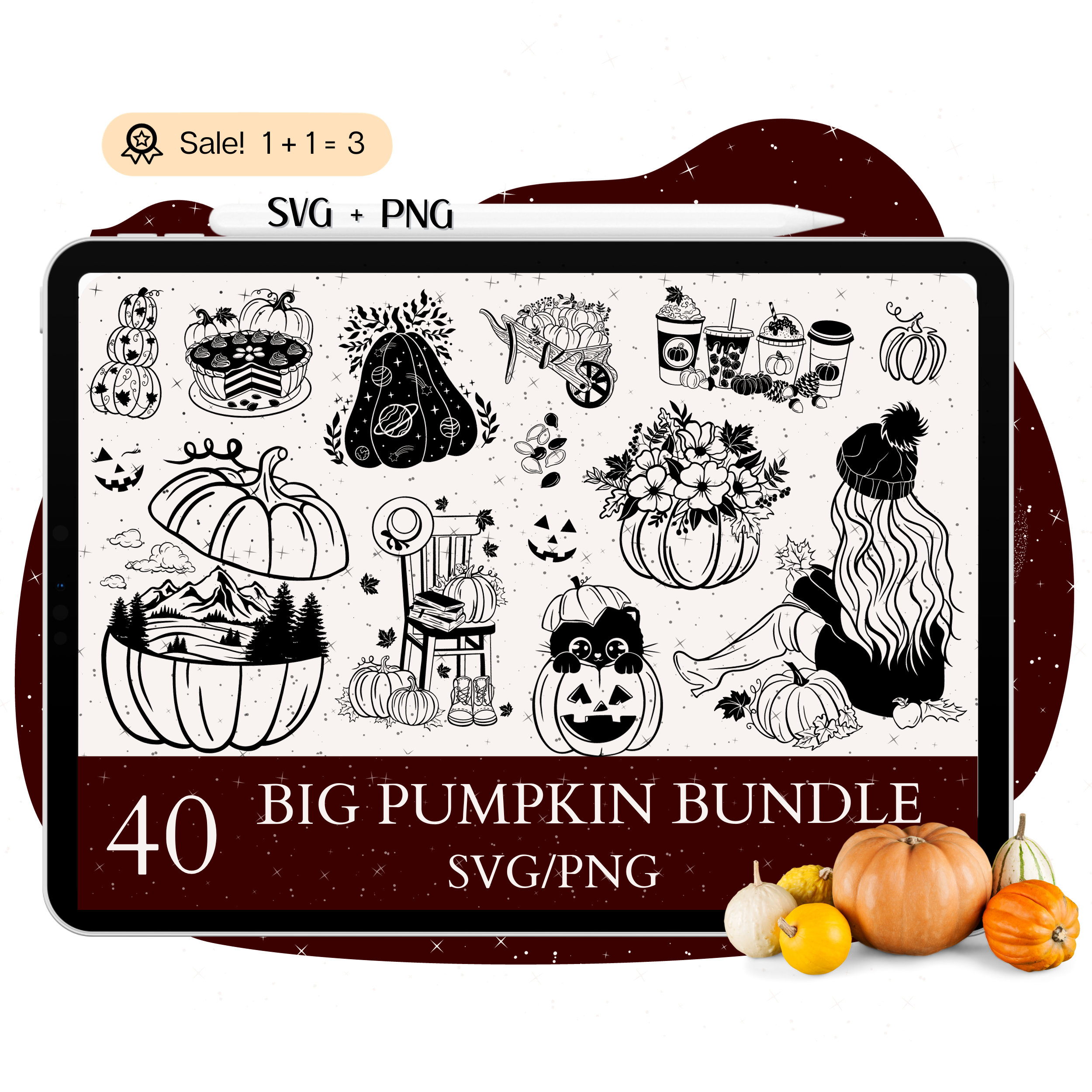 Pumpkin Patch SVG Bundle, Fall Pumpkin Graphics (SVG, PNG) - Etsy