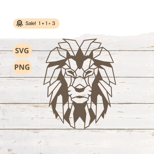 Geometrical Lion SVG PNG, Lion SVG, Lion King Shirt, Tattoo, Nature svg, Animal Head svg, Cut file, Clipart Cricut, Safari svg Lion King svg