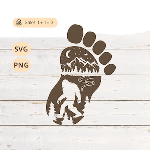 Bigfoot Footprint SVG PNG, Sasquatch svg, Bigfoot Svg, Mountain SVG, Big Foot Mountain svg, Bigfoot Shirt, Tattoo, Png, Cut file, Clipart